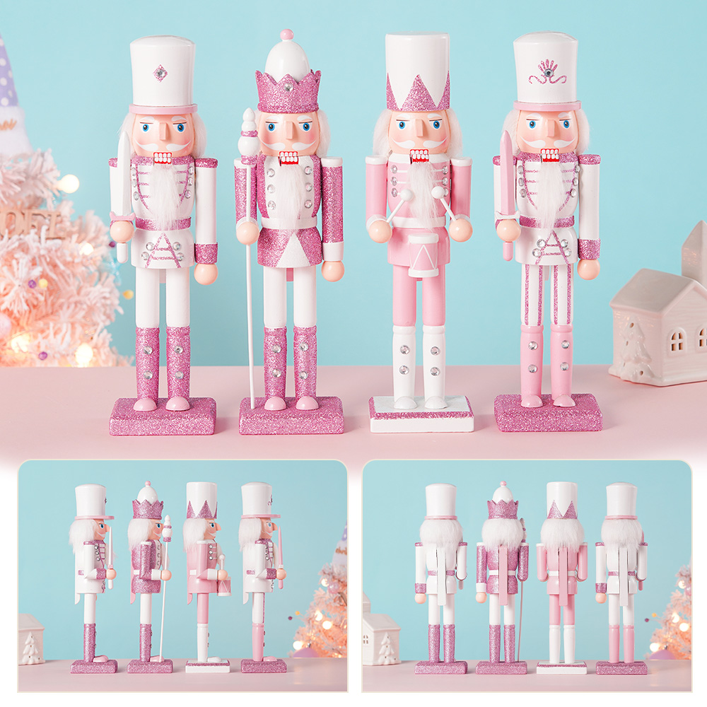 30 センチメートル木製くるみ割り人形兵士置物人形ピンクグリ - Nutcracker Figurine のレビューと価格