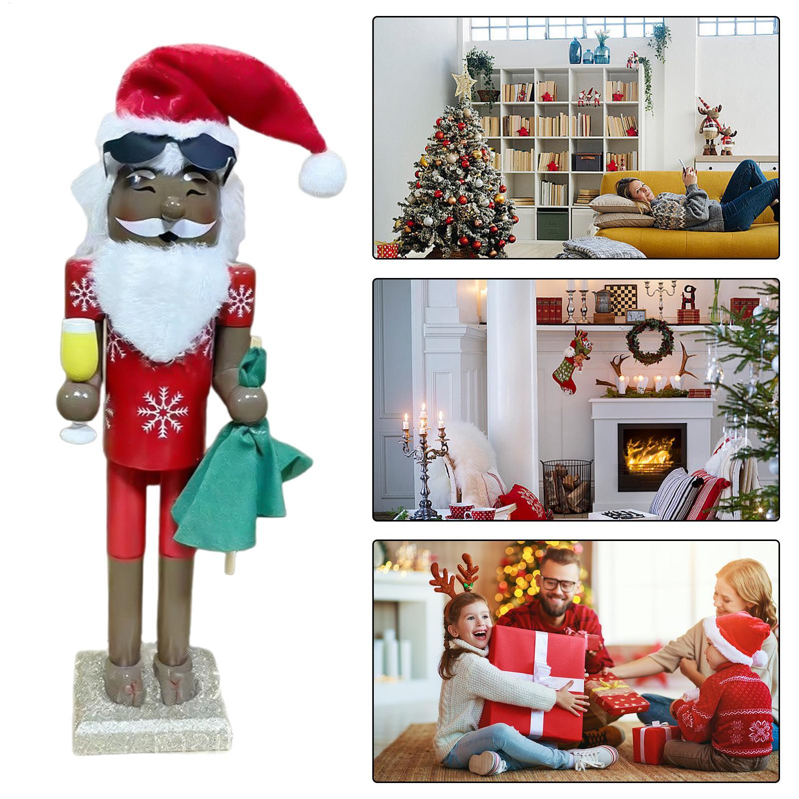 くるみ割り人形の装飾クリスマスアフリカサンタ伝統的なくるみ割 - Nutcracker Figurine のレビューと価格