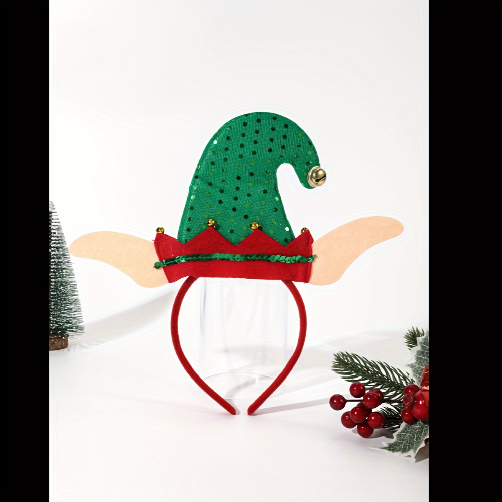 1つのクリスマスハットヘッドバンド。甘いエルフの耳をデザイン - Elf Costume Christmas のレビューと価格