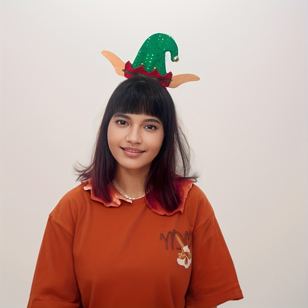 1つのクリスマスハットヘッドバンド。甘いエルフの耳をデザイン - Elf Costume Christmas のレビューと価格