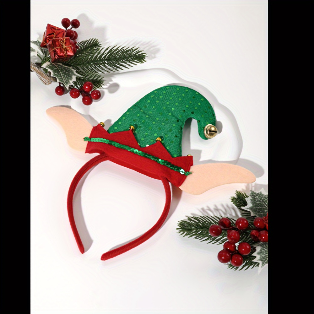 1つのクリスマスハットヘッドバンド。甘いエルフの耳をデザイン - Elf Costume Christmas のレビューと価格