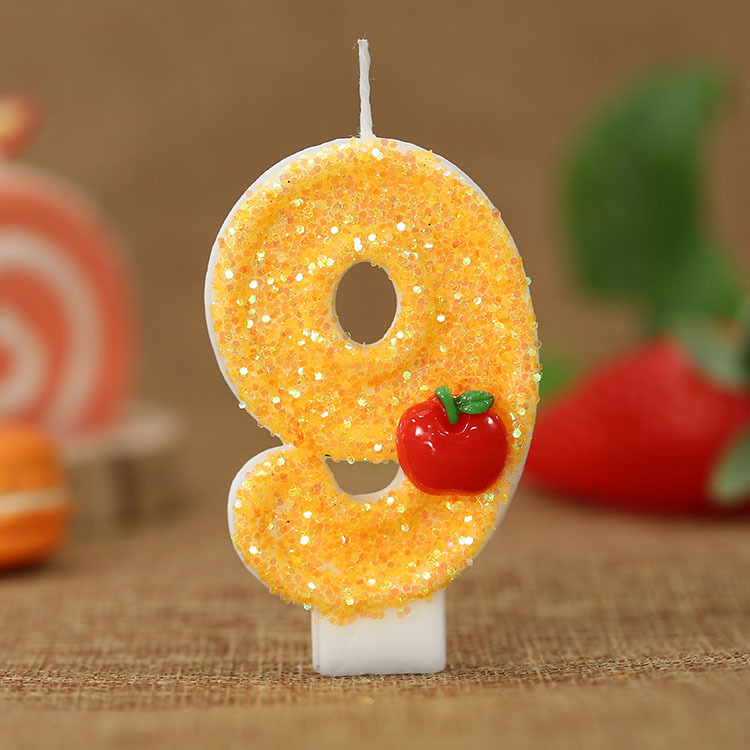 赤いリンゴの新鮮な黄色のデジタルバースデーキャンドル - パ - Holiday Candle Set のレビューと価格