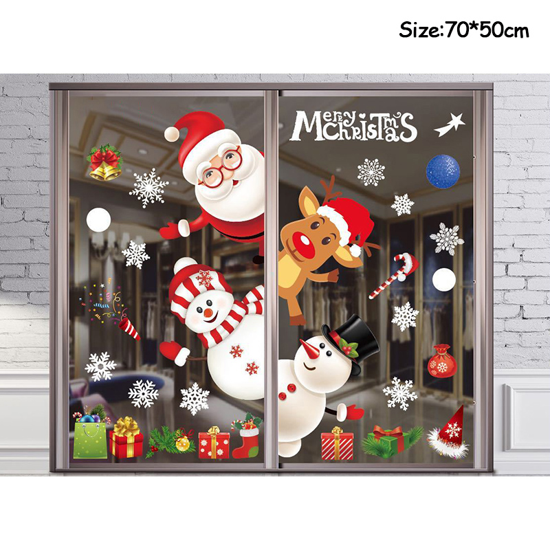 メリークリスマスの装飾ステッカー,窓用接着剤,トナカイ,雪の - Snowflake Window Decal のレビューと価格