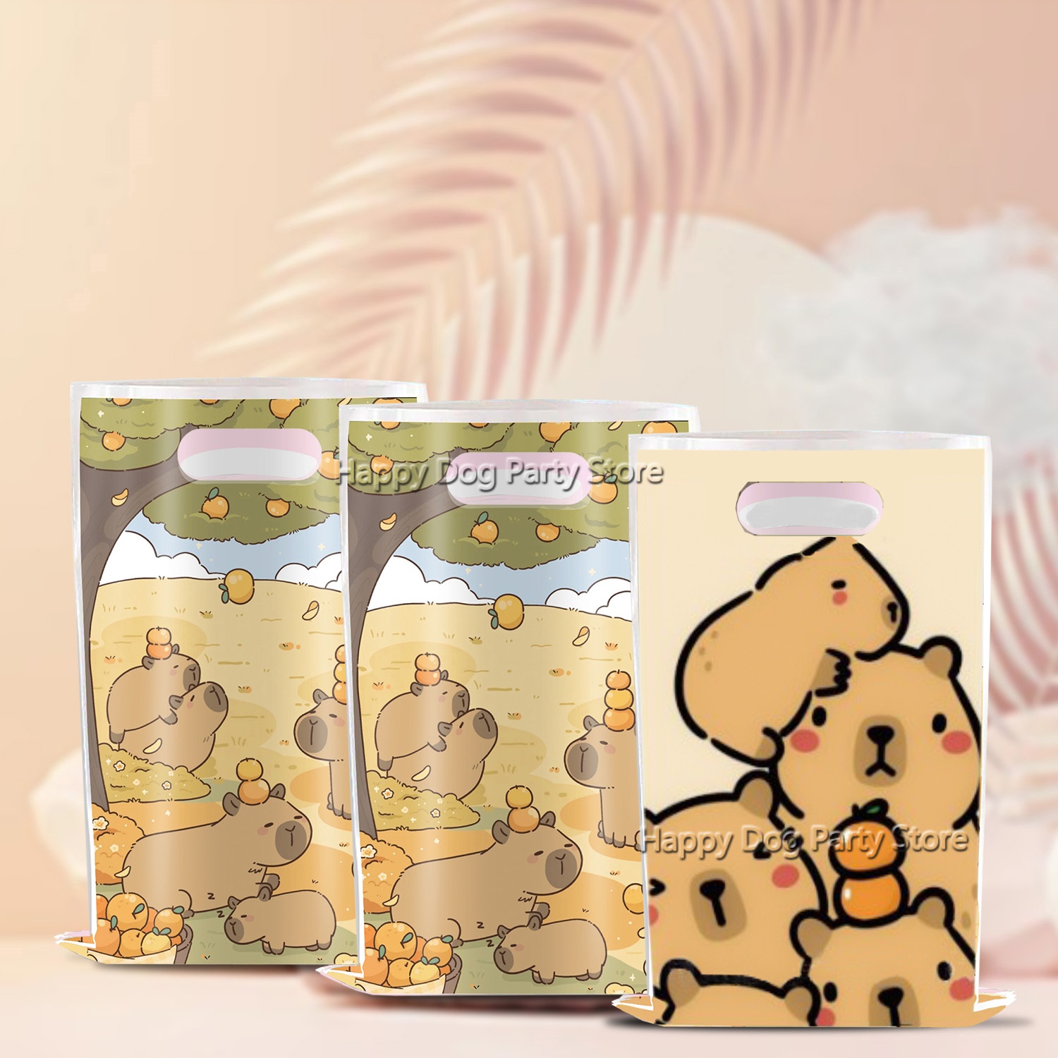 漫画カピバラパーティー用品動物カピバラプラスチックハンドルバ - Gift Box Wrap Set のレビューと価格