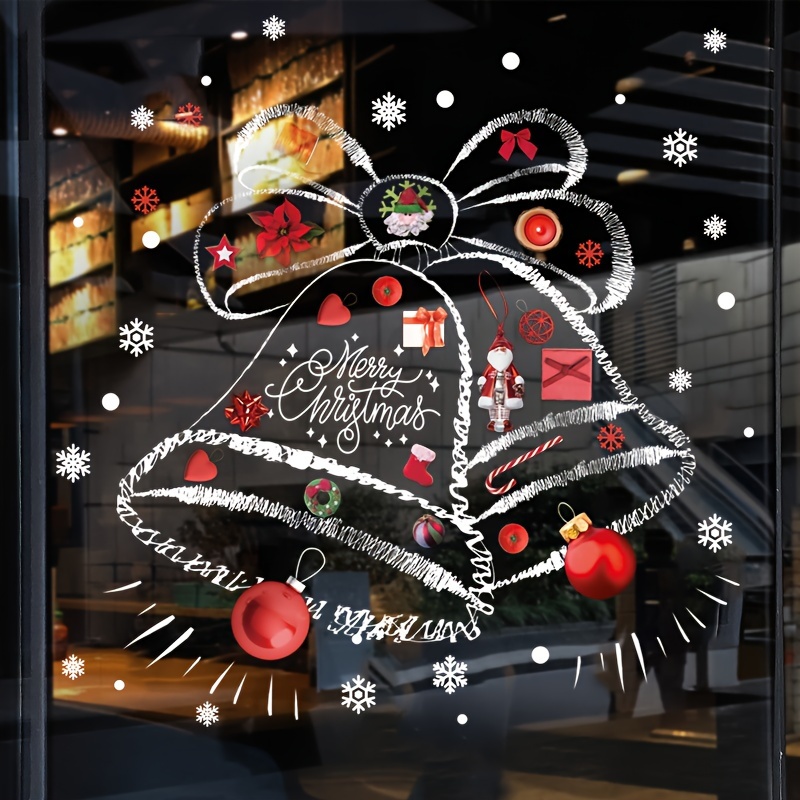 クリスマスステッカー 雪の結晶ツリー サンタクロースステッカ - Snowflake Window Decal のレビューと価格