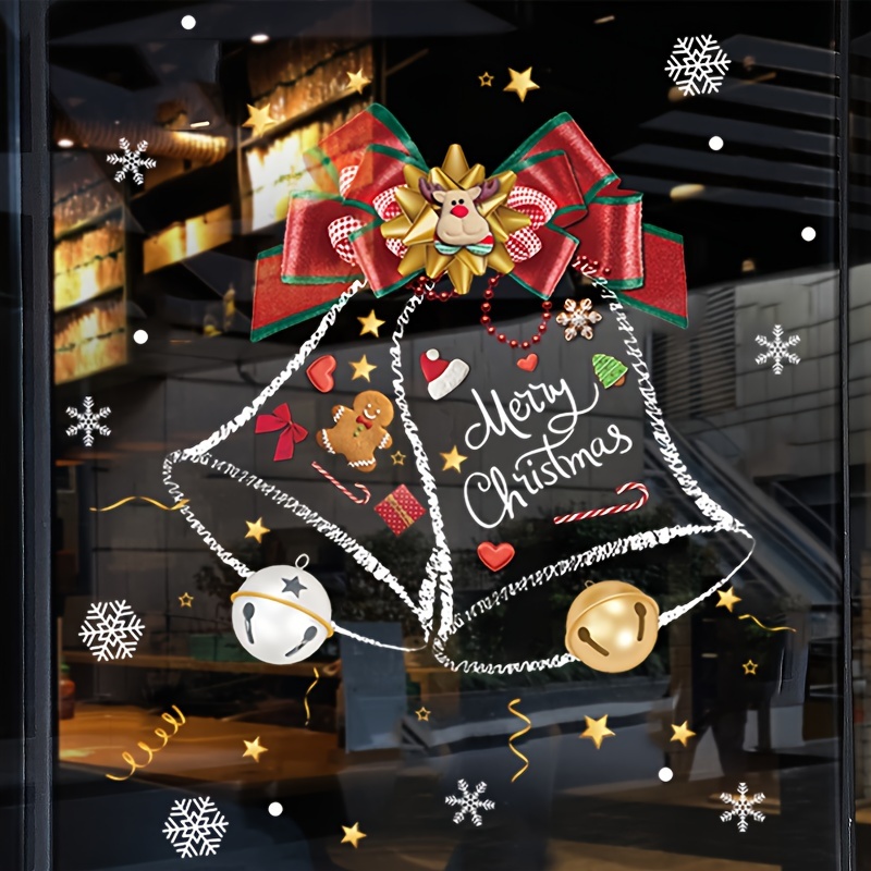 クリスマスステッカー 雪の結晶ツリー サンタクロースステッカ - Snowflake Window Decal のレビューと価格