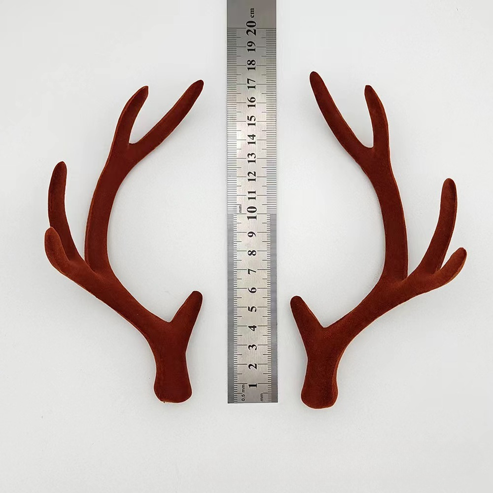 10ペア 17cm フロッキング加工のトナカイの角ヘッドバン - Reindeer Antlers Headband のレビューと価格