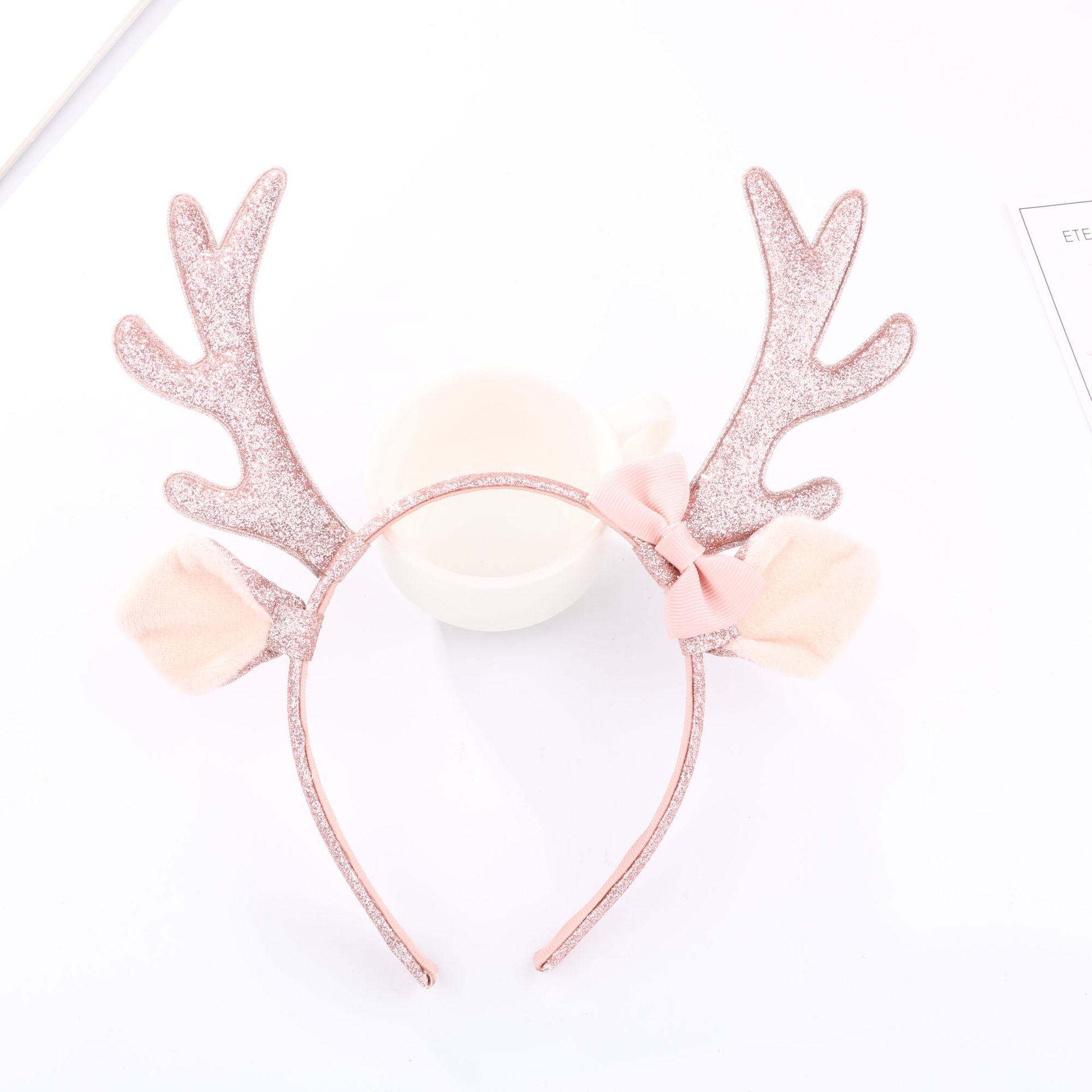 かわいいピンクのグリッタートナカイの角ヘッドバンド、ぬいぐる - Reindeer Antlers Headband のレビューと価格