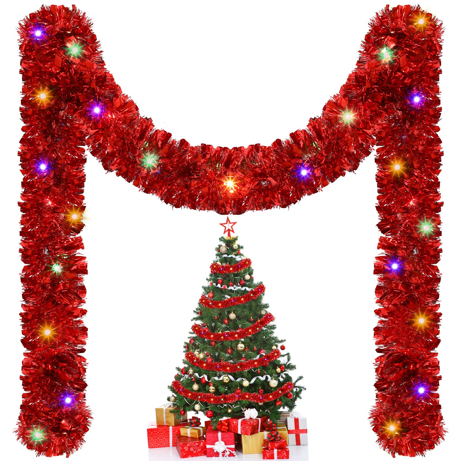1/3 個 5 メートルクリスマス見掛け倒しガーランド装飾、 - Tinsel Garland Decoration のレビューと価格