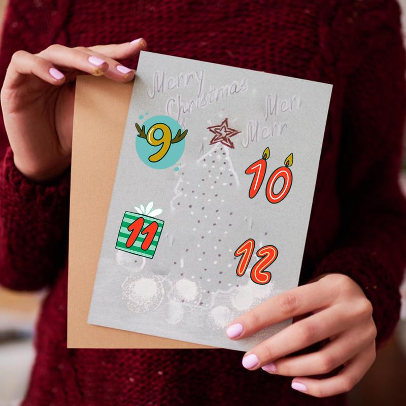 手作りのクリスマスステッカー,カレンダー,数字,クッキー,キ - Advent Calendar Gift のレビューと価格