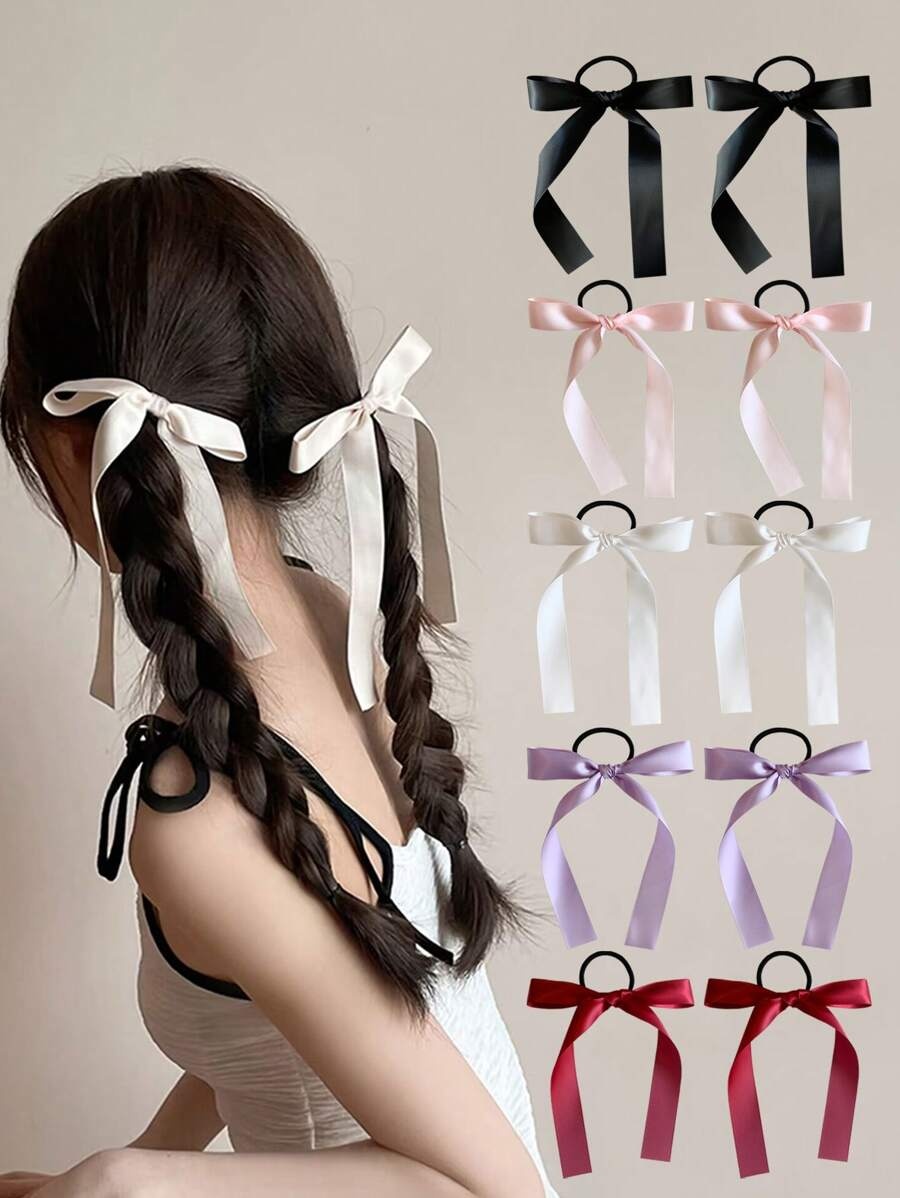 2個/セット レディースファッション マルチカラーリボンヘア - Ribbon Bow Gift のレビューと価格