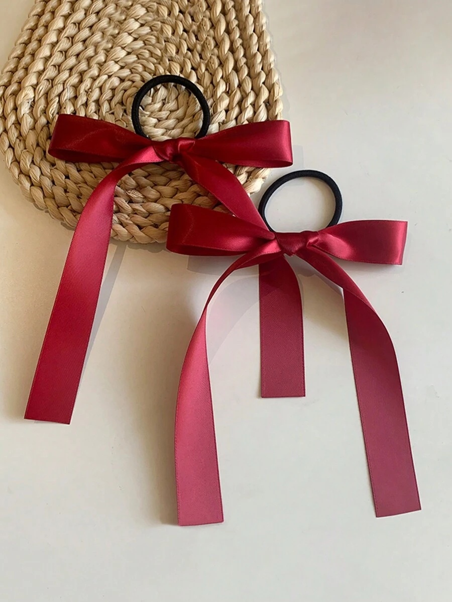 2個/セット レディースファッション マルチカラーリボンヘア - Ribbon Bow Gift のレビューと価格
