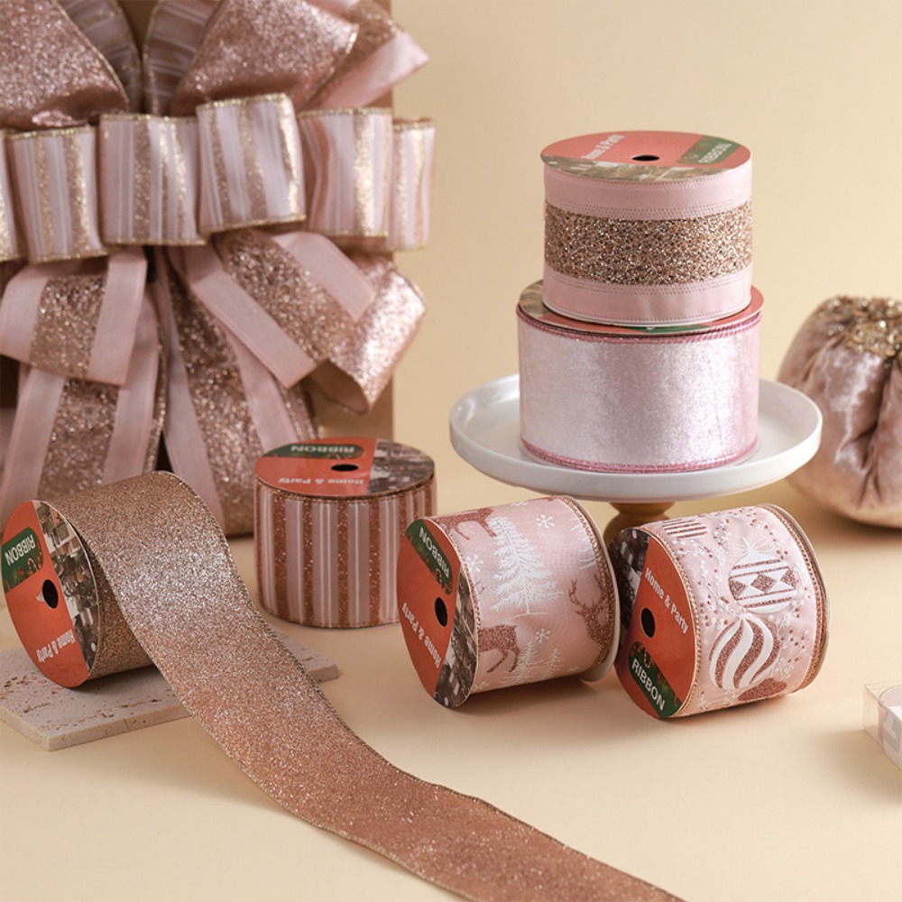 ワイヤーエッジイミテーションヘンプ素材ボウ織りリボン、クリス - Ribbon Bow Gift のレビューと価格