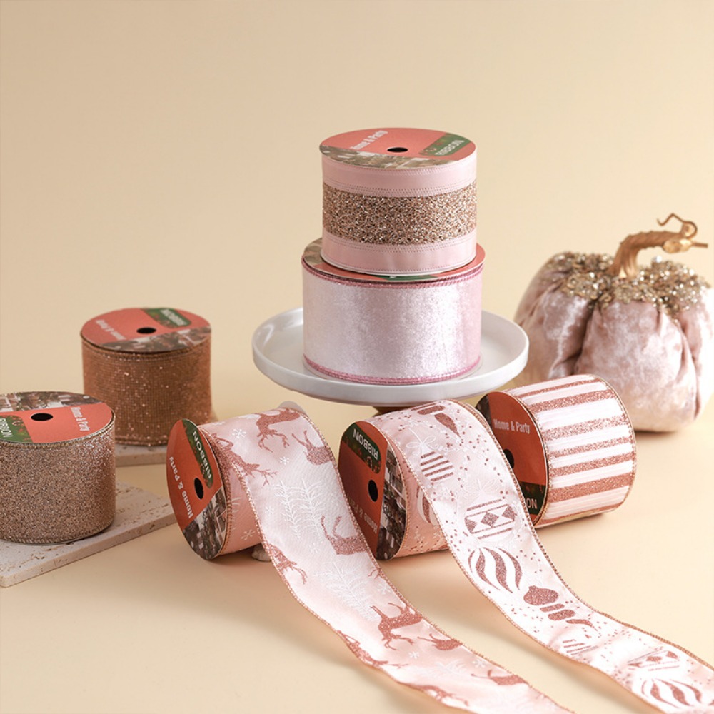 ワイヤーエッジイミテーションヘンプ素材ボウ織りリボン、クリス - Ribbon Bow Gift のレビューと価格