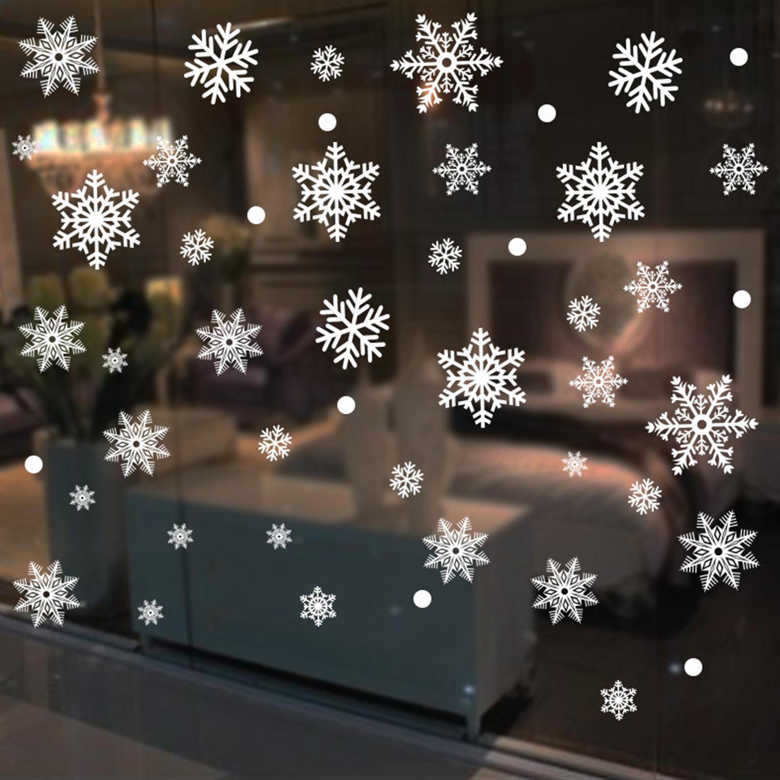 スノーフレークウィンドウクリング クリスマス静電気季節装飾  - Snowflake Window Decal のレビューと価格