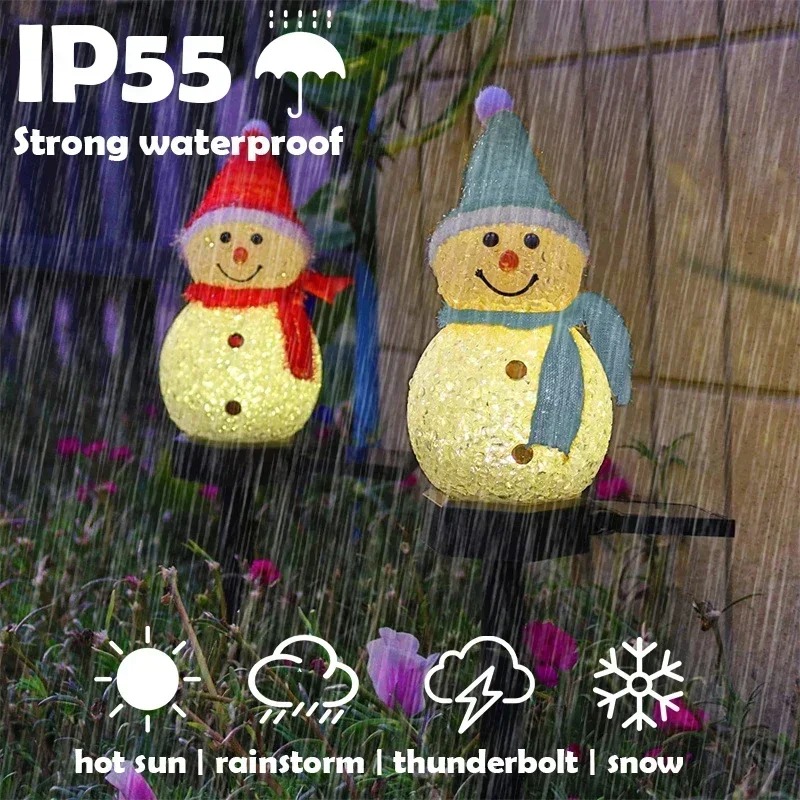 クリスマス雪だるまソーラーガーデンライト LED 防水屋外庭 - Christmas Lights Outdoor のレビューと価格