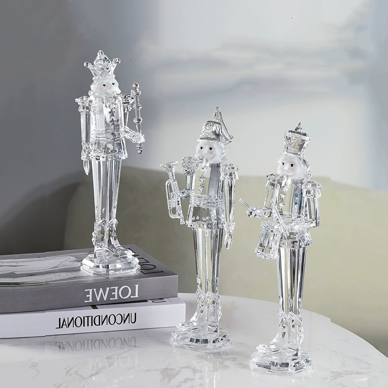 アクリルキャラクター像、くるみ割り人形の兵士の彫刻装飾、透明 - Nutcracker Figurine のレビューと価格