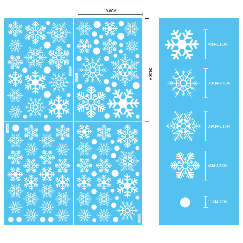 取り外し可能なクリスマスPVC静電ステッカー サンタエルクウ - Snowflake Window Decal のレビューと価格