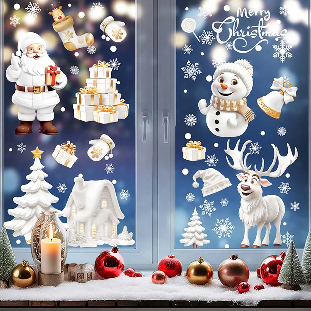 家の装飾のためのクリスマスウィンドウステッカー、クリスマスツ - Snowflake Window Decal のレビューと価格