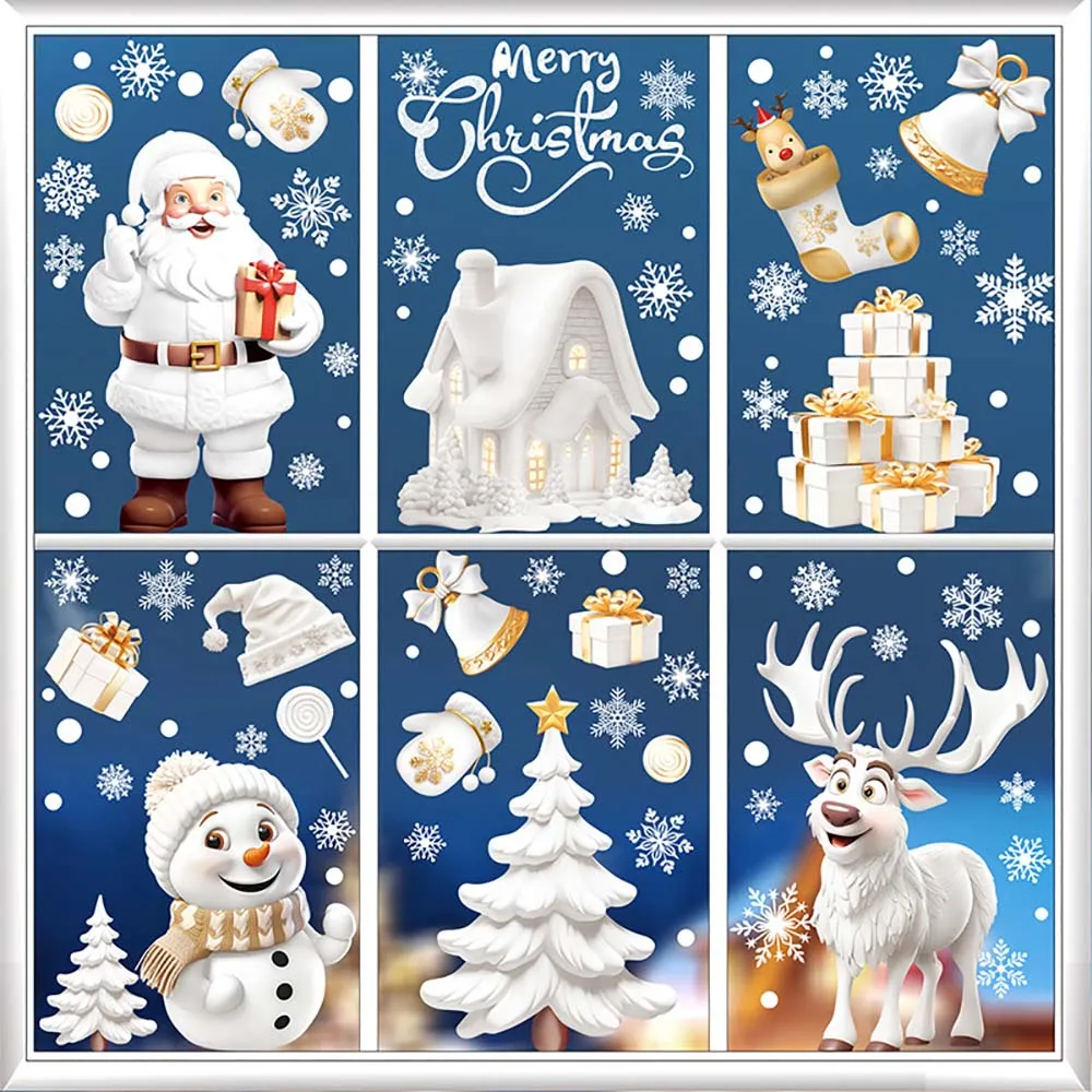 家の装飾のためのクリスマスウィンドウステッカー、クリスマスツ - Snowflake Window Decal のレビューと価格