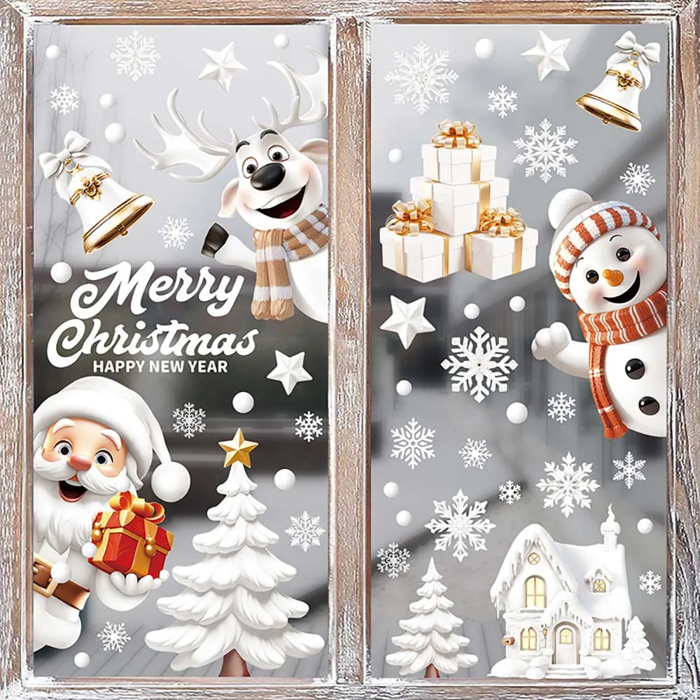 家の装飾のためのクリスマスウィンドウステッカー、クリスマスツ - Snowflake Window Decal のレビューと価格